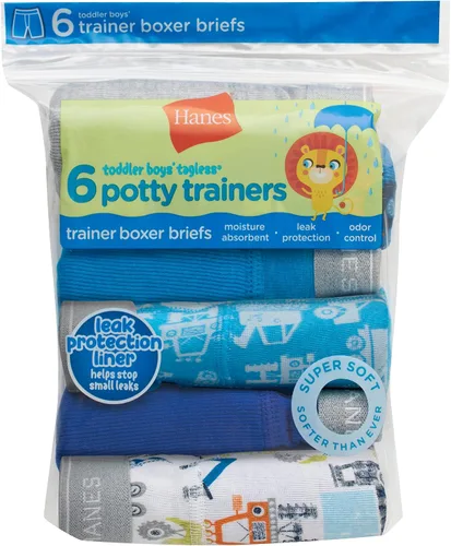 Vista 4 de Hanes Boys' Potty Trainer Underwear, Boxer Briefs Available, 6-Pack
