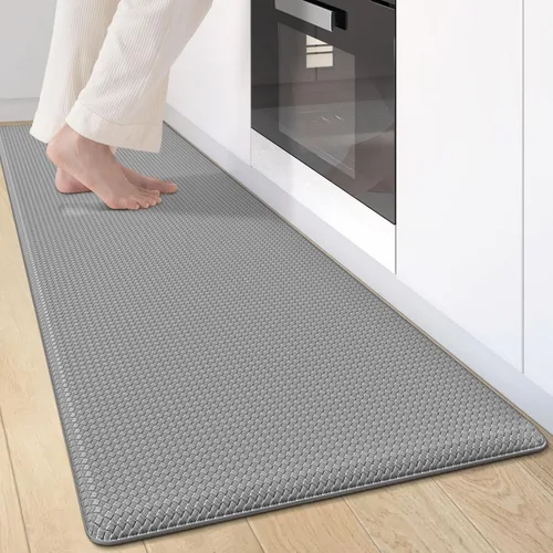 Vista 12 de Tapetes de cocina acolchados antifatiga, impermeable, acolchado de espuma viscoelástica para estar de pie, 17 x 59 pulgadas, color azul