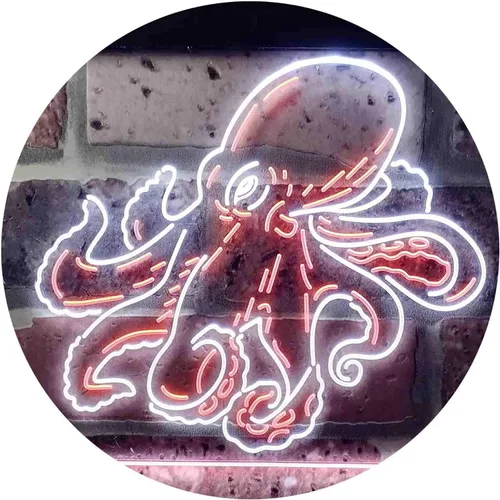 Vista 16 de ADVPRO Octopus Ocean Display Room Dual Color LED Neon Sign Azul y Rojo 12 x 8 pulgadas st6s32-i3734-br