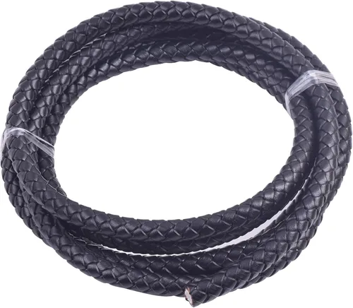 Vista 74 de 2 yardas 8.0mm Cordón redondo de cuero trenzado auténtico marrón antiguo para corbata de bolo