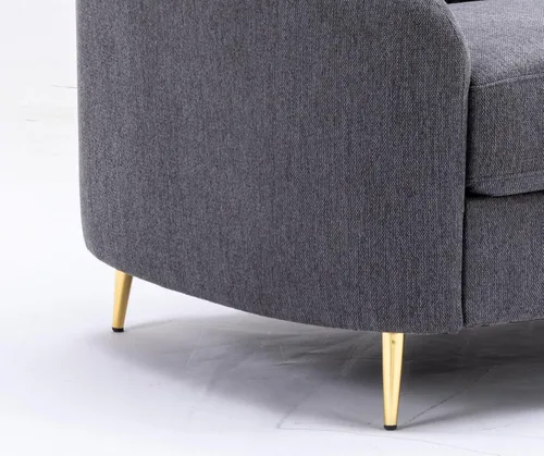 Vista 8 de Acme Muebles Yuina Sofá tapizado de tela y metal en gris y dorado