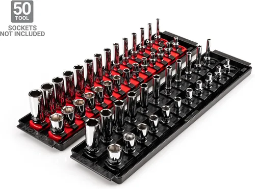 Vista 2 de TEKTON Juego de riel y bandeja de enchufe de 1/4 pulgadas (50 herramientas) OST90902 Fabricado en Estados Unidos