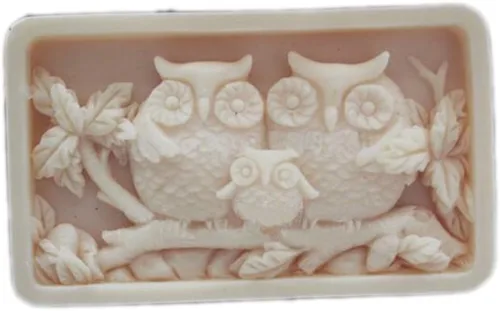 Vista 3 de Grainrain Molde de jabón de silicio Bird Handcraft DIY Owl Candle Molde de resina para jabón hecho a mano (11196)