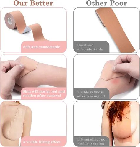 Vista 6 de BoobTape - Cinta invisible para levantamiento de pecho cinta de levantamiento de senos cinta transpirable para levantamiento de senos para copas A-E