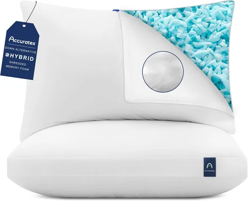 Vista 6 de ACCURATEX Almohada para Personas que Duermen de Lado para Personas que Duermen de Lado y de Espalda - Funda de Algodón 100% Rellena con Alternativa
