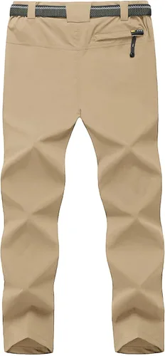 Vista 2 de TBMPOY Pantalones de senderismo y montaña, ligeros, impermeables, con cinturón, secado rápido, para hombres