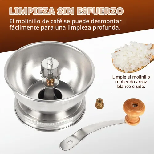 Vista 6 de Molinillo de café de tarro masón, accesorio de tapa manual para tarros Mason de boca regular, tapa de tarro Mason de acero inoxidable y rebabas