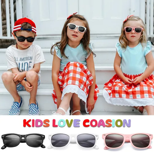 Vista 38 de Lentes de sol polarizados de goma elastómero termoplástico (TPEE) flexible, para niñas y niños de 3 a 9 años