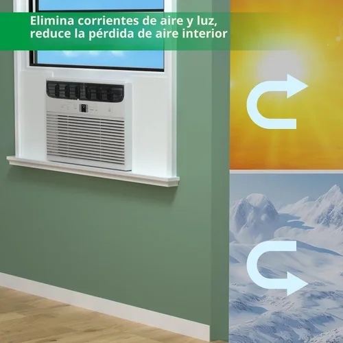 Vista 5 de Panel lateral aislado para aire acondicionado de ventana, aislamiento térmico y corrientes de aire de invierno WinterSummer, material de espuma
