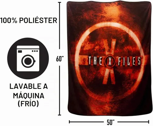Vista 5 de Seven20 X Files Merchandise - Manta de forro polar ligera con logotipo X-Files 50 x 60 pulgadas