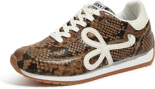 Vista 13 de LUCKY STEP - Zapatillas de moda para mujer, elegantes, de caña baja, clásicas, retro, casuales, cómodas, para correr y caminar Marrón oscuro