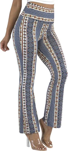 Vista 4 de ShoSho - Pantalones para mujer con diseño estilo boho palazzo, acampandos