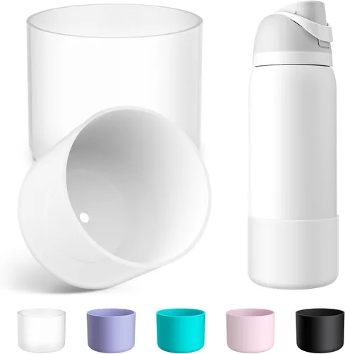 Vista 37 de 2 botas de silicona para botella de agua Owala de 24 onzas, 32 onzas, 40 onzas, funda protectora antideslizante para botellas de agua de acero