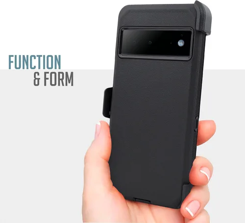 Vista 6 de Customerfirst - Funda para Google Pixel 6A, funda para Pixel 6A 5G con [funda de clip para cinturón] [protector de pantalla integrado] resistente a