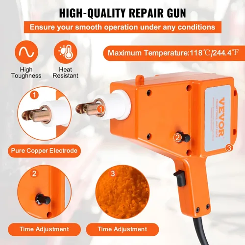 Vista 3 de VEVOR Kit de reparación de abolladuras de soldador de pernos, kit de soldador de pernos 5500, perno de soldadura por puntos de 800VA, kit de pernos