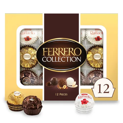 Vista 14 de Ferrero Rocher Chocolate Candy, 16 chocolates con leche de avellana, 7