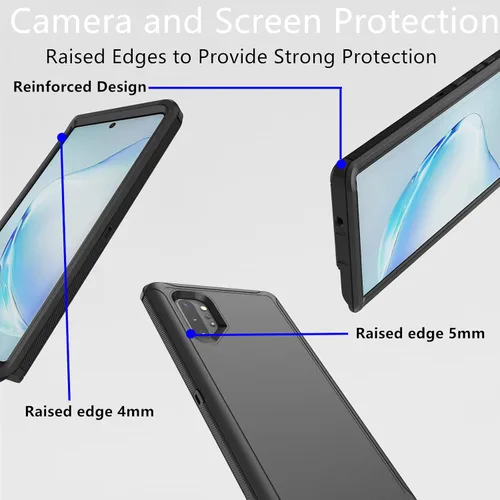 Vista 5 de Funda protectora resistente para Samsung Galaxy Note 10 Plus, a prueba de polvo, a prueba de golpes, protección contra caídas, 3 en 1, para Samsung