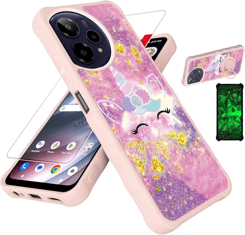 Vista 89 de jioeuinly JSF-DJS - Funda compatible con Nothing Phone 2a con protector de pantalla de vidrio templado, policarbonato duro + silicona suave, soporte