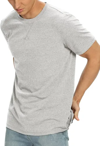 Vista 18 de NITAGUT Camiseta clásica de algodón para hombre con cuello redondo
