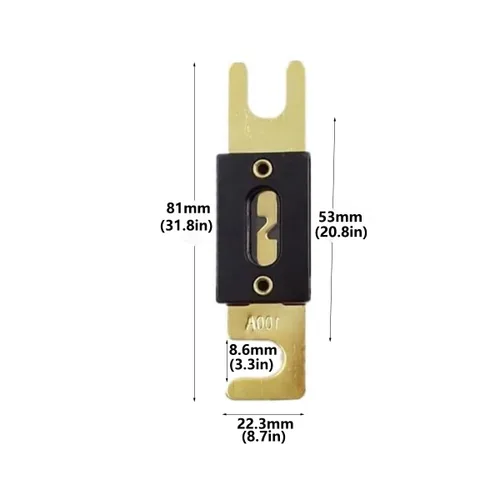 Vista 4 de Fusible ANL de 160 A, 160 A, 32 V, fusible ANL chapado en oro de 160 A, adecuado para sistema de radio de automóvil y audio y video (paquete de 4)