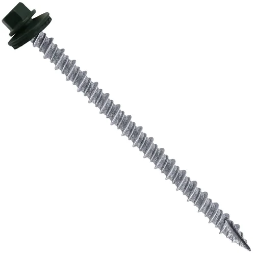 Vista 298 de Tornillos para techos de metal gris ABC 10 x 1 - Cabezal hexagonal - Arandela EPDM - Arandela de arranque automático/roscado - 1 bolsa - 250
