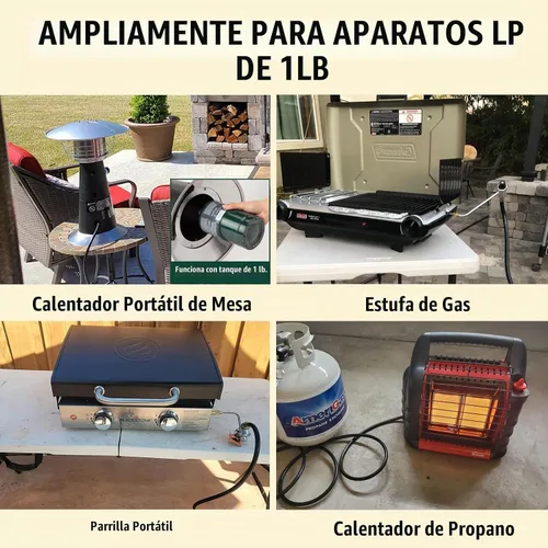 Vista 4 de Adaptador de manguera de propano de 4 pies, convertidor de 1 libra a 20 libras, extensión de manguera de tanque de propano, ajuste QCC1 a 1 libra