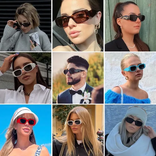 Vista 2 de MASDUN Y2k - Gafas de sol cuadradas para mujer y hombre, diseño de moda, estilo retro, a la moda, con protección UV