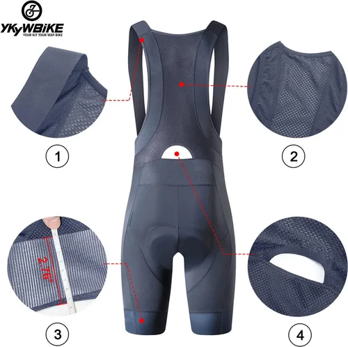 Vista 5 de Ciclismo baberos hombres Ciclismo Bib Shorts Hombres Road Bike Bicicletas Transpirable Acolchado Riding Tights Bib Shorts Ciclismo Hombres