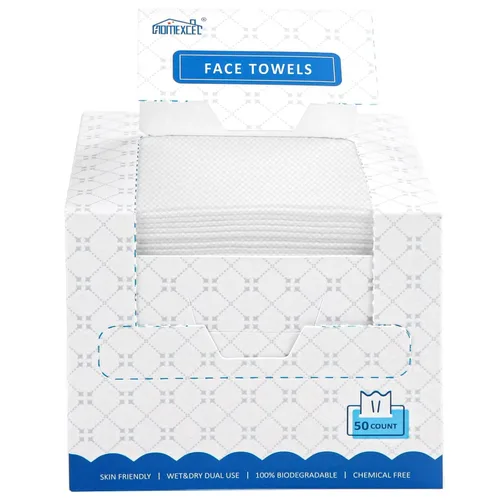 Vista 14 de HOMEXCEL Toallas faciales, toallitas faciales desechables, toallitas secas biodegradables para quitar maquillaje, toallas faciales súper suaves
