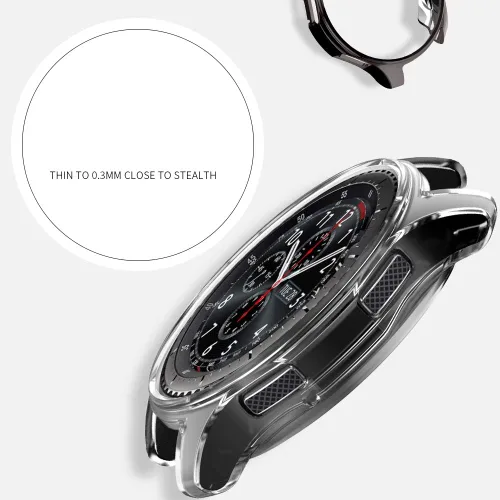 Vista 4 de FitTurn Compatible con Gear S3 Frontier SM-R760, marco de metal de TPU suave a la moda, resistente a los golpes, a prueba de golpes, carcasa