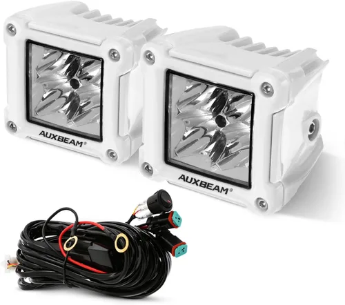 Vista 11 de Auxbeam Serie FA, cubos LED de 3 pulgadas con DRL, 2 modos, haz puntual, luces todoterreno de 20 W, luces de conducción, luces de pilar A, luces