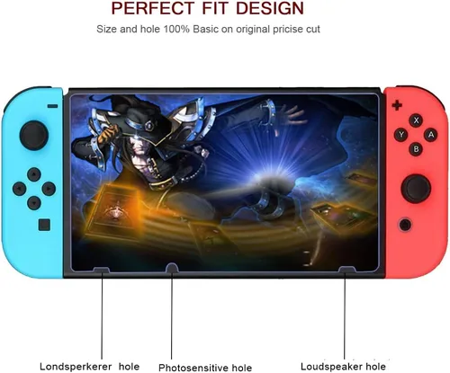 Vista 4 de Nintendo Switch Protector de visualización, linno Ojos Care anti UV, Anti Luz Azul vidrio Templado Película de protección para Nintendo