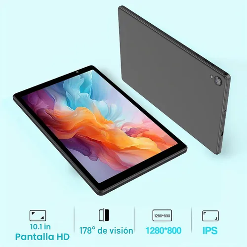 Vista 6 de Tablet de 10 Pulgadas Android 14 Tablet PC, Tabletas con 32GB ROM 512GB Expandible, Procesador Quad Core, WiFi 6, Pantalla IPS HD de 10.1'', Batería