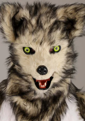 Vista 9 de Disfraz de Lobo con Máscara Movible para Adultos Multicolor