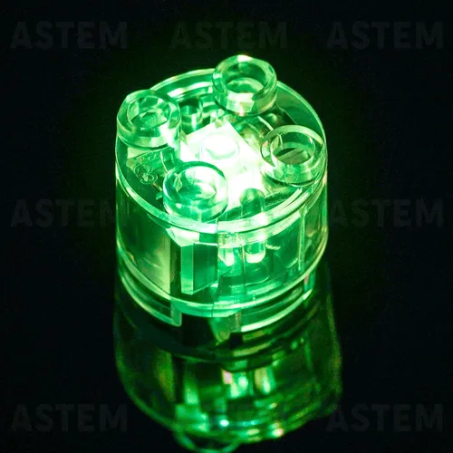 Vista 6 de ASTEM Kit de accesorios de ladrillos de luz verde, paquete de ladrillos de luz LED transparentes clásicos de 2 x 2, 6 piezas de bloques
