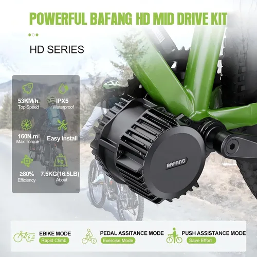 Vista 4 de Velocímetro Bafang BBSHD, BBS02B, eléctrico, para motor de bicicleta, 1,000 vatios, 750 vatios, 500 vatios, kit de conversión para bicicleta