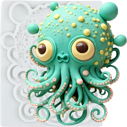 Vista 10 de Moldes de silicona con diseño de estrella de mar para fondant, para decoración de tartas de temática marina, decoración de cupcakes, postres