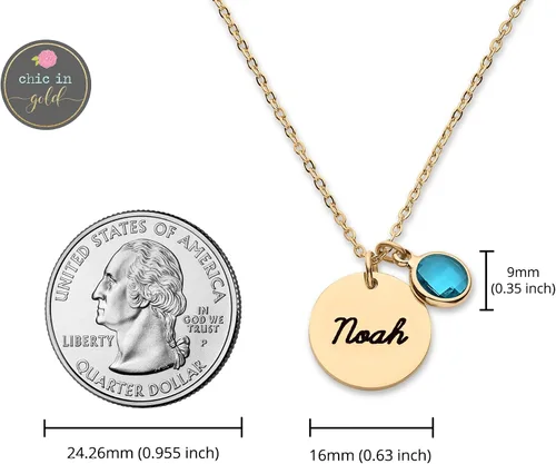 Vista 5 de Personalized Birthstone Name Necklace for Women Girls Wife Push Presents for New Mom, Custom Birthday Gift Bridesmaid Jewelry Gold Silver Rose