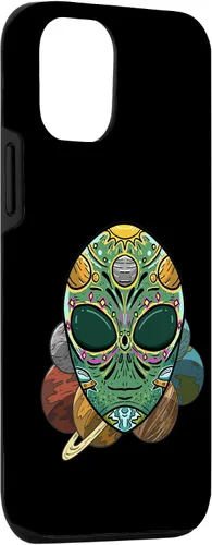 Vista 3 de Funda de regalo para iPhone 14 Alien Sugar Skull Galaxy Retro ET Dia De Los Muertos