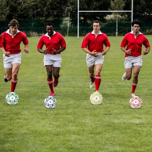 Vista 7 de Jenaai 4 pelotas de fútbol a granel con bomba y bolsa, pelota de fútbol desinflada, entrenamiento deportivo exterior para adultos y adolescentes