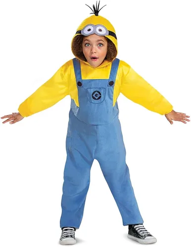 Vista 5 de Disfraz de Minion de Kevin para niños atuendo oficial de Minions Rise of Gru y tocado Azul Amarillo