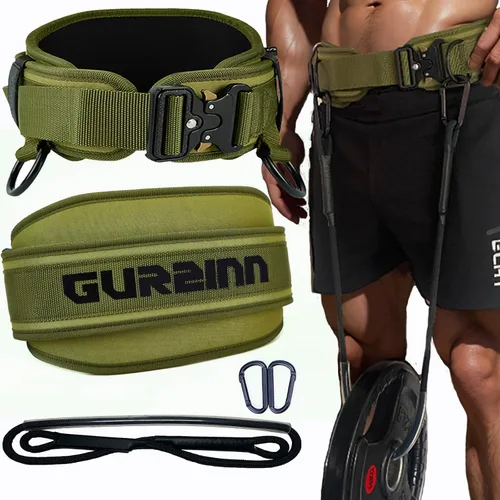 Vista 7 de Cinturón de levantamiento de pesas, gimnasio con bloqueo rápido, cinturón de inmersión con cuerda, cinturón de dominadas con peso para gimnasio