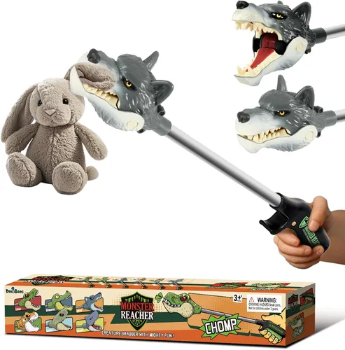 Vista 8 de DINOBROS Juguetes de dinosaurio para niños de 3 años en adelante Jurásico Dinosaurios T-Rex Grabber Toy Claw Robot Hand Snapper Dino Chomper Monster