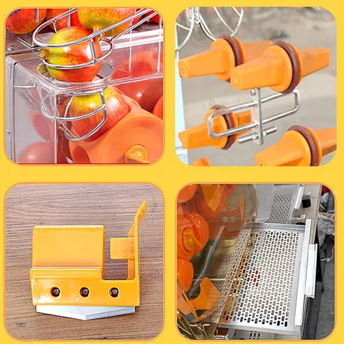 Vista 3 de Exprimidor comercial de naranja de 110 V, extractor de exprimidor de masticación lenta fácil de limpiar con caja de filtro extraíble, exprimidor