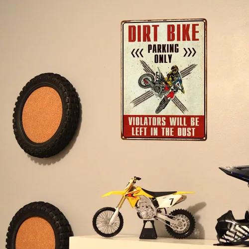 Vista 3 de Letrero decorativo de motocross para niños, accesorios de motocross para hombres, regalos de motocross para hombres, aluminio libre de óxido, 9 x 11