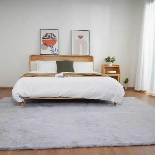 Vista 72 de Ghouse Alfombra ultrasuave de pelo sintético de conejo 2x3, alfombras lavables a máquina para dormitorio, alfombras esponjosas para sala de estar