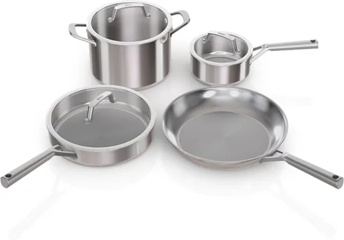Vista 12 de Ninja EverClad - Sartén de acero inoxidable de grado comercial de 26 cm, sartén tricapa, apta para horno hasta 600°F, compatible con todas