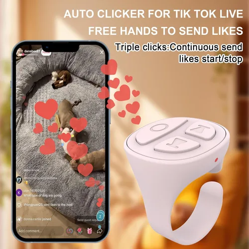 Vista 3 de Tiktok - Anillo de desplazamiento, control remoto de cámara Bluetooth, control remoto de anillo de desplazamiento para iPhone, TikTok, FB, YouTube