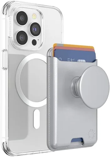 Vista 5 de PopSockets Softgoods - Cartera de teléfono con agarre expandible y anillo adaptador para MagSafe, soporte para tarjetas de teléfono, compatible