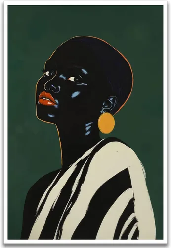Vista 11 de Lienzo decorativo para pared, diseño de cultura negra, póster afroamericano de arte para pared, arte abstracto, pintura al óleo para sala de estar